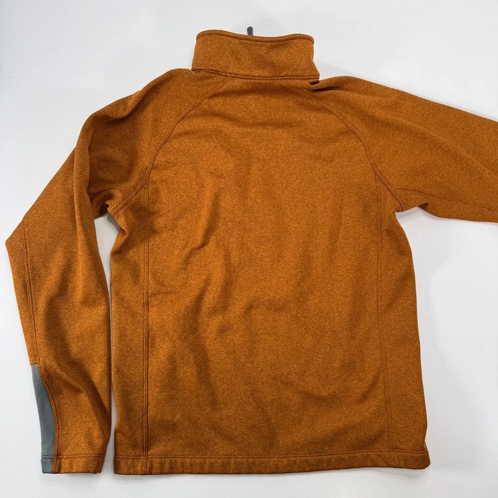 NORTH FACE 1/4 Zip Pullover‎ Smooth Face Fleece Sweatshirt Mens Small Orange